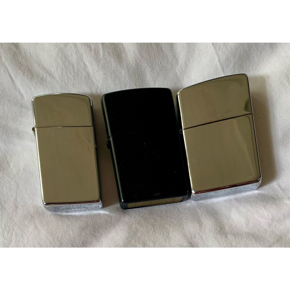 3 RARE ZIPPO LIGHTER LOT silver black 1980 1990’s